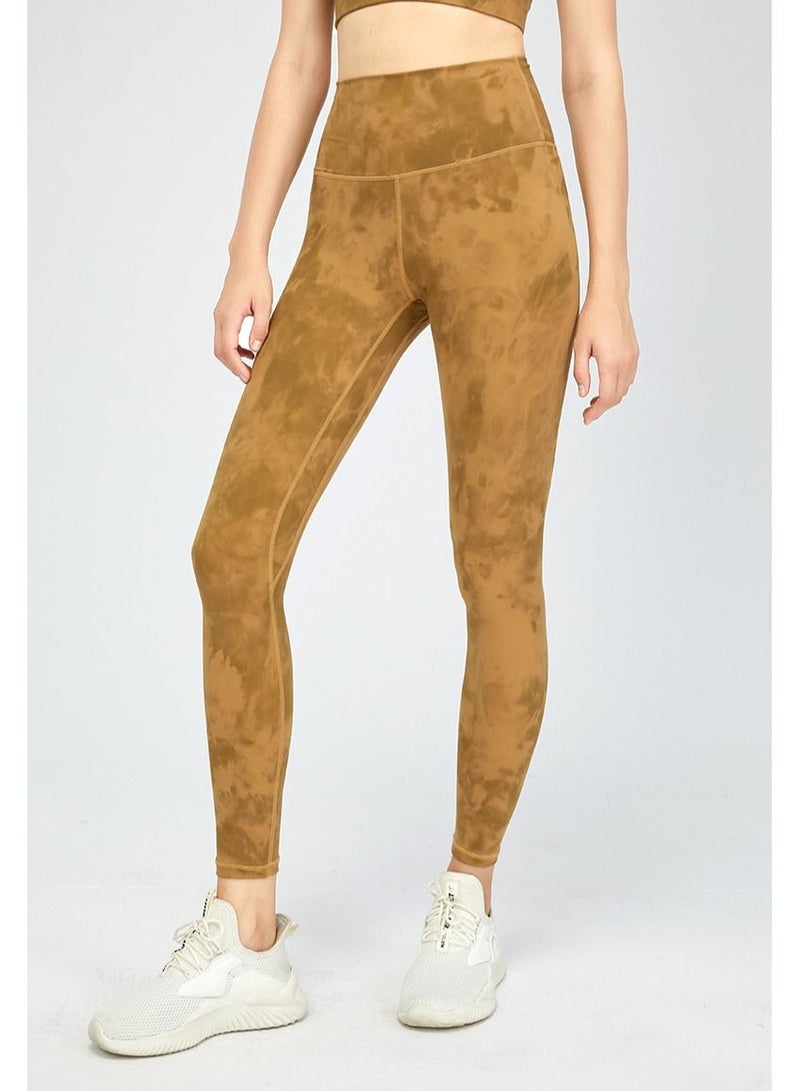 Solid Stretch Yoga Pants Brown