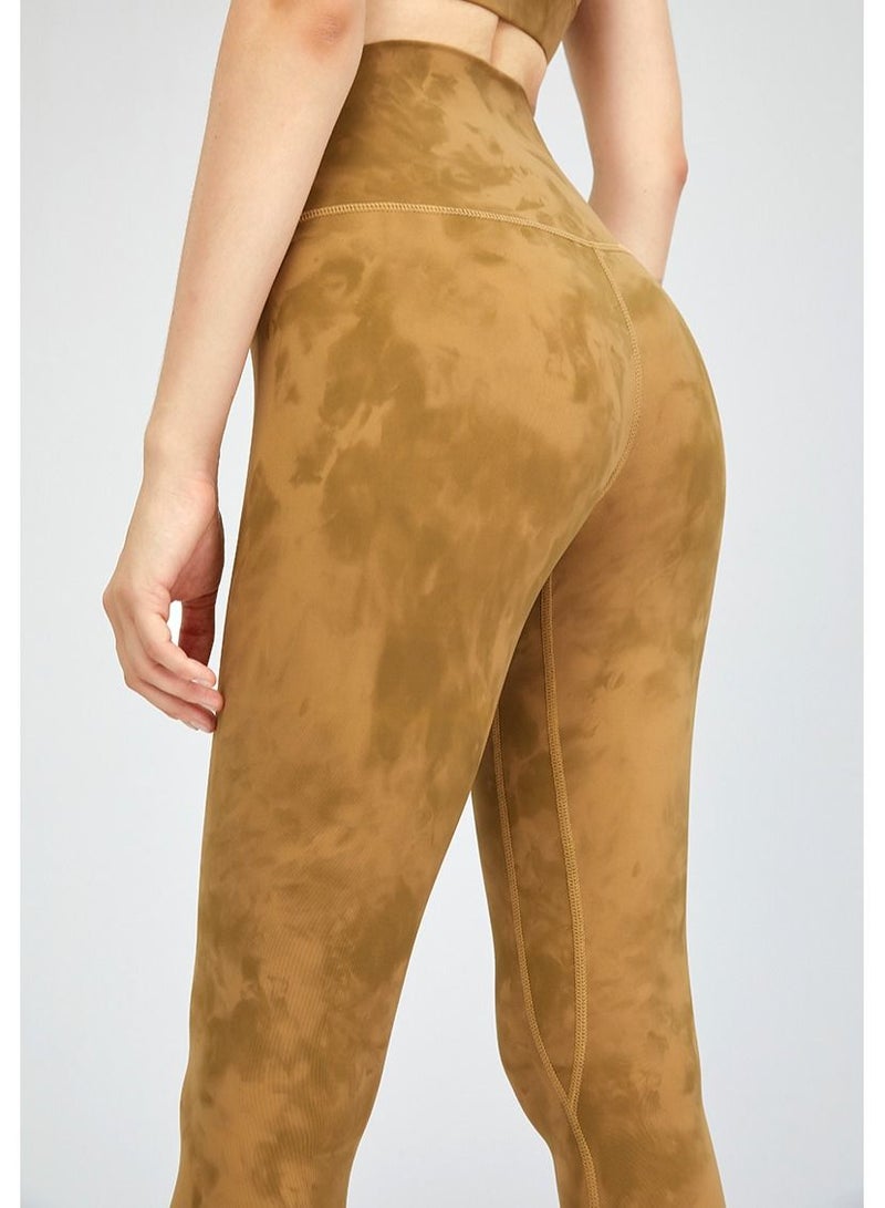 Solid Stretch Yoga Pants Brown