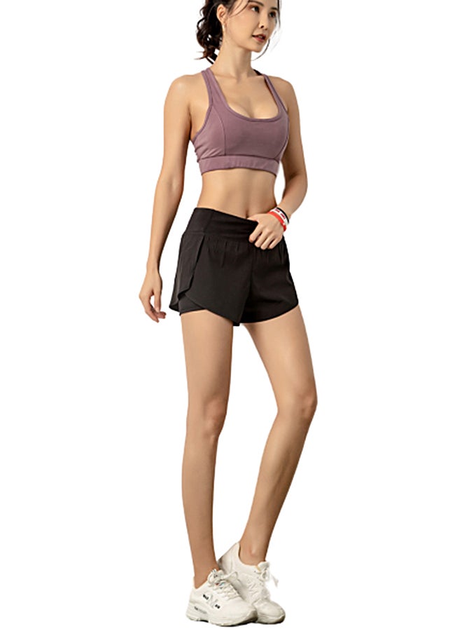 Solid Sports Shorts Black
