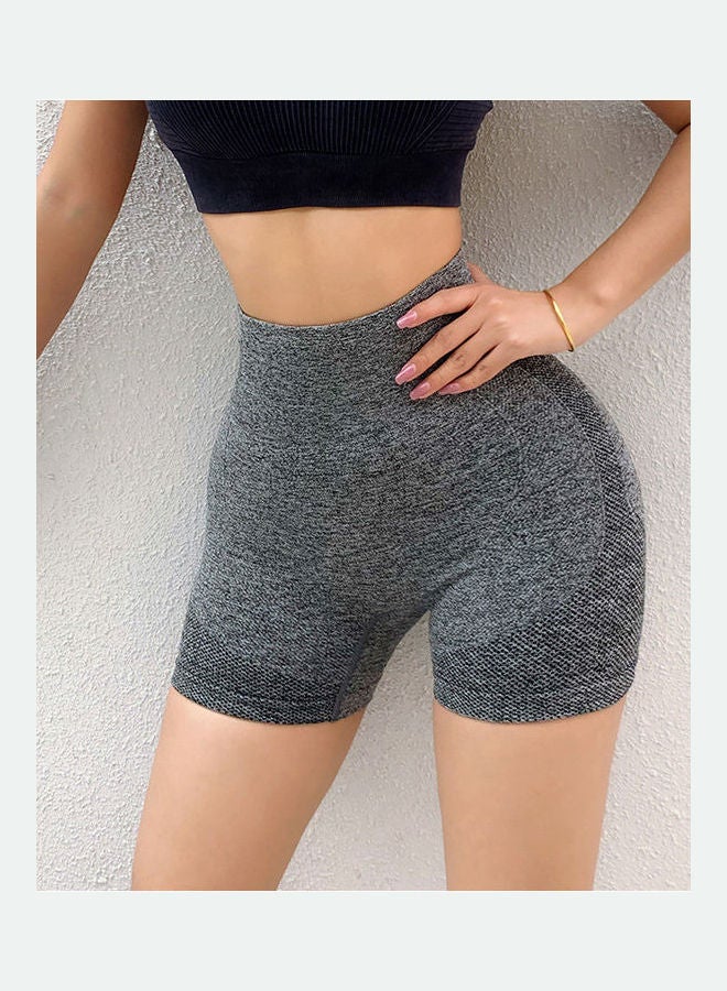 High Waist Butt Lifting Yoga Shorts Grey