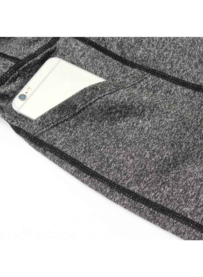 Side Pocket Tummy Control Workout Shorts Dark Gray
