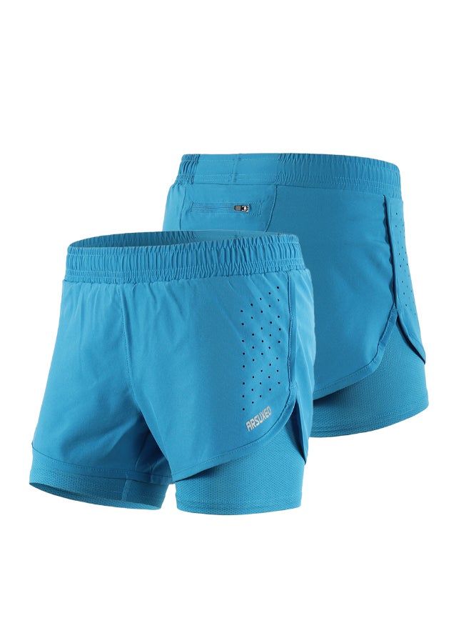 2-in-1 Running Shorts Blue
