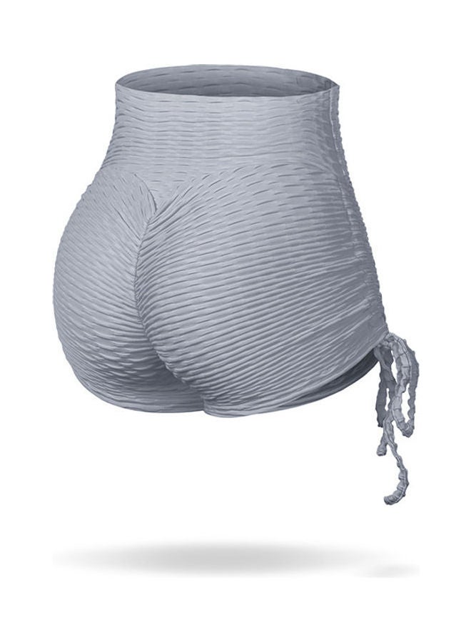 High Waist Solid Training Shorts Grey
