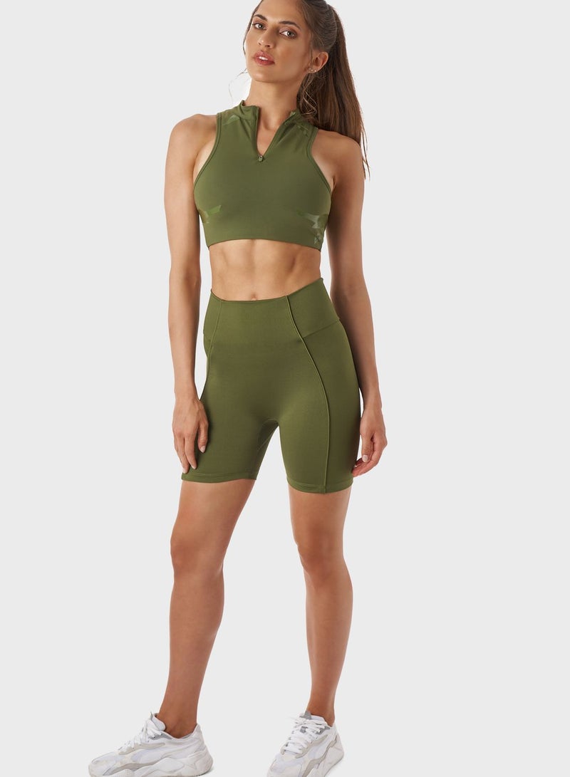 Diagonal Biker Shorts