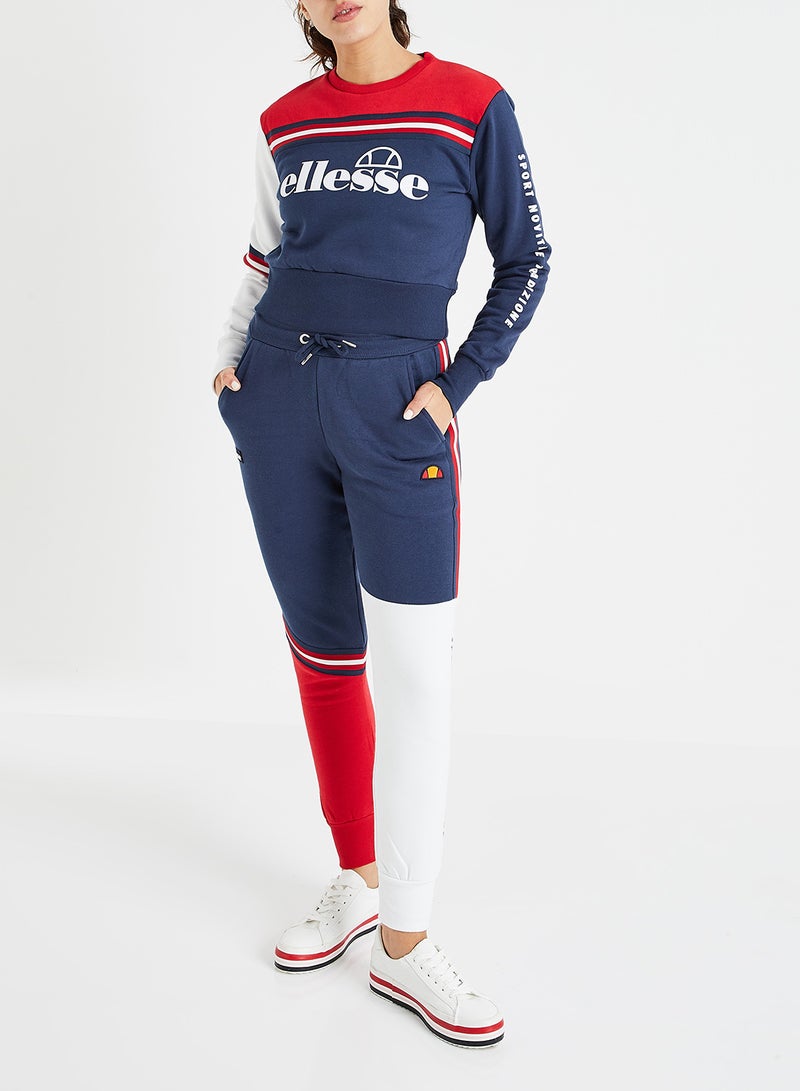 Umana Cropped Sweatshirt Navy Multi