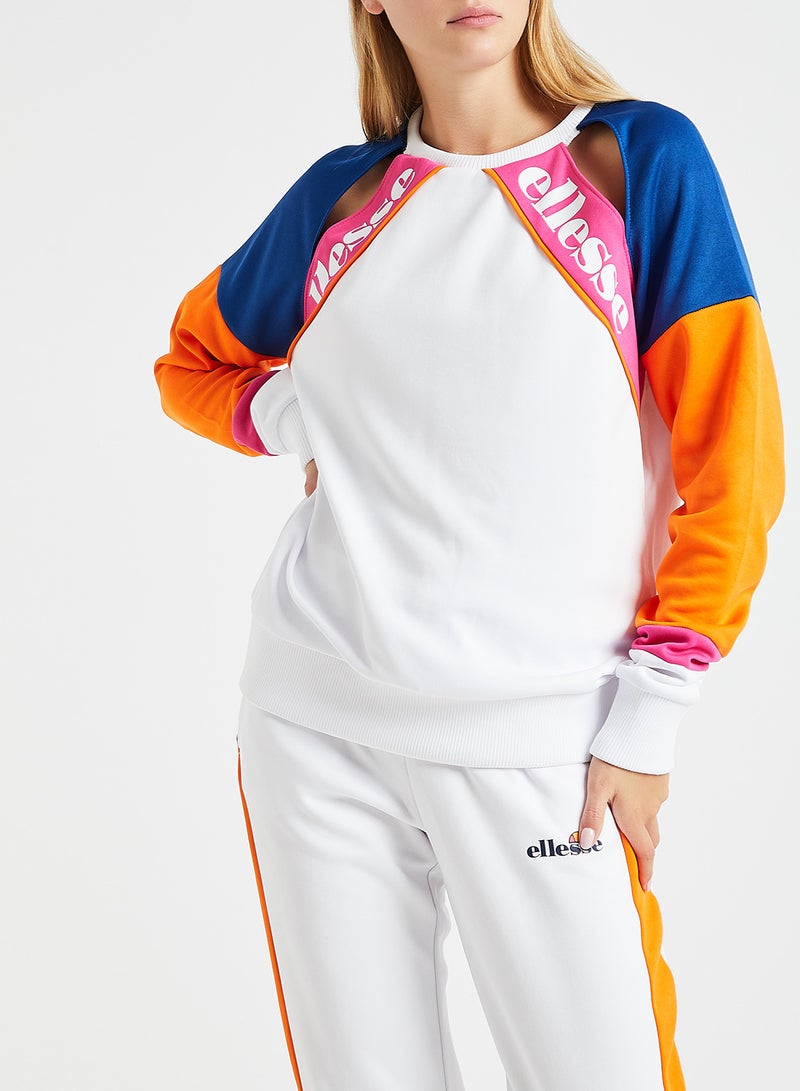 Maura Sweatshirt White/Blue/Orange