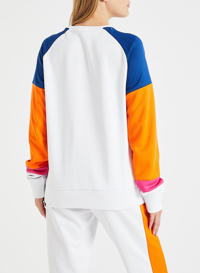 Maura Sweatshirt White/Blue/Orange