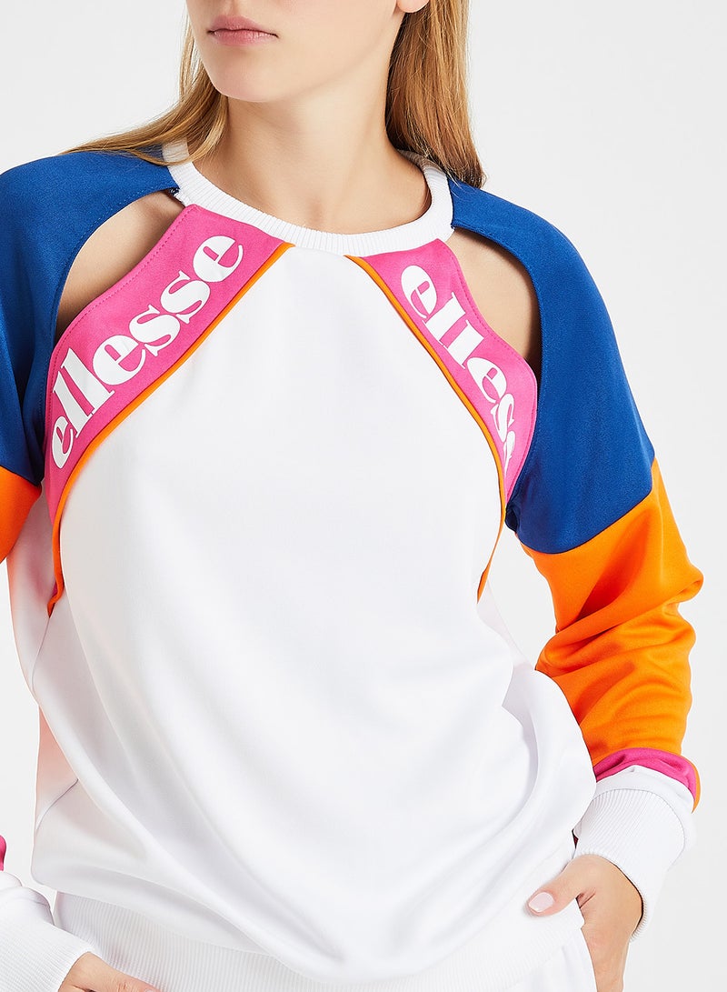 Maura Sweatshirt White/Blue/Orange