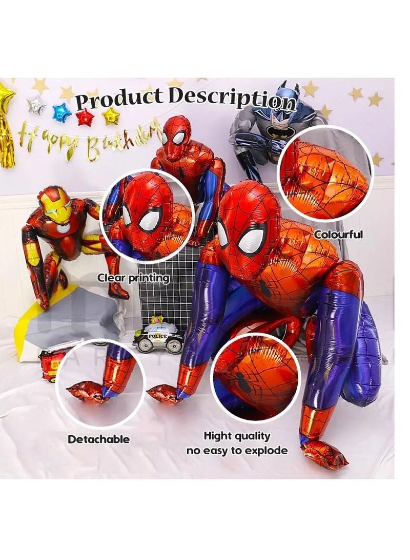 3D Large Cartoons Superhero Spiderman Batman Iron Man Balloon Boy Children's Birthday Baby Shower Graduation Party Decoration Balloons Kids Toys 63 CMS (3 pcs)