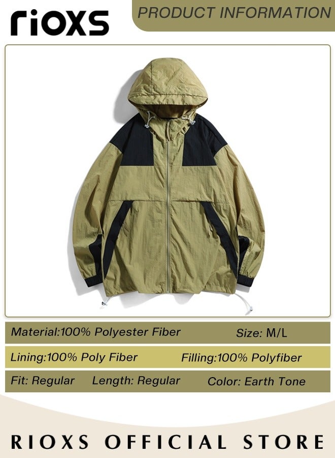 Men's Women's Couple Casual Outdoor Hooded Outdoor Jacket for UV Protection Lightweight and Cool Jacket Quick Drying Sportswear