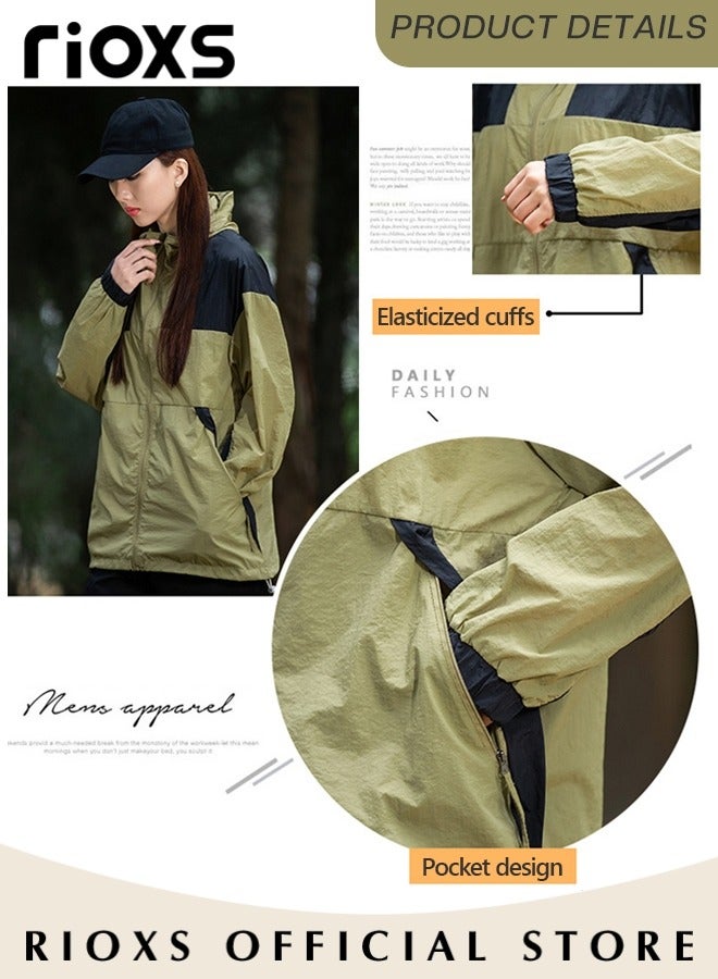 Men's Women's Couple Casual Outdoor Hooded Outdoor Jacket for UV Protection Lightweight and Cool Jacket Quick Drying Sportswear