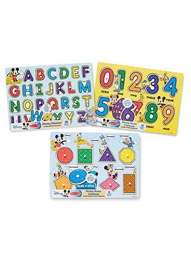 Wooden Peg Puzzles Set Letters Numbers And Ss And Colors