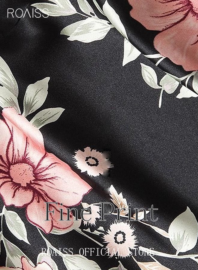 5-Pack Women's Sleepwear Set Sling Lace Nightdress Sweet Pajama Home Wearing Clothes Loungewear Suits Floral Printing Ladies Nightwear Lingerie Robe Underwear Shorts Summer Spring