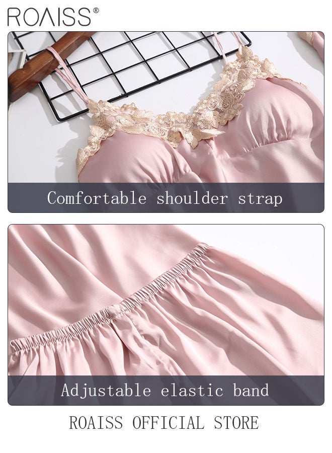 5-Pack Women's Pyjama Set Sling with Chest Pad Nightdress Sweet Sleepwear Home Wearing Clothes Suits Ladies Floral Printing Nightwear Lingerie Robe Underwear Shorts Summer Spring