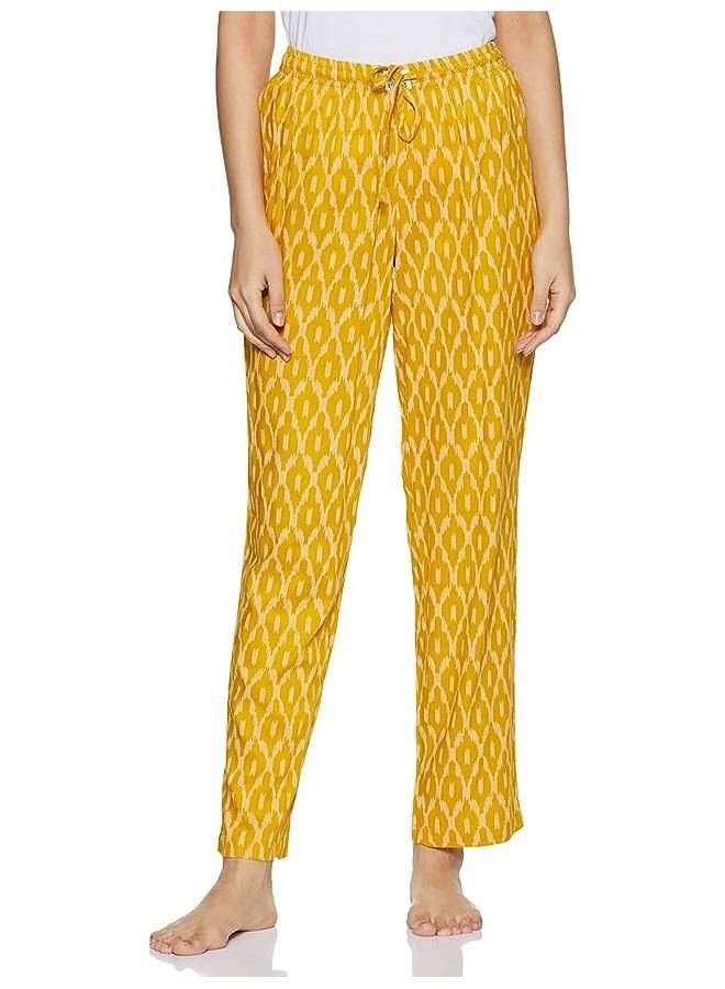 Mustard Viscose Pyjama Women Single Regular Fit Casual Pyjama