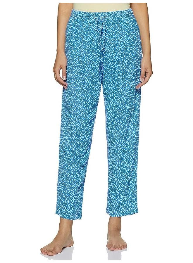 Blue Viscose Pyjama Women Single Regular Fit Casual Pyjama