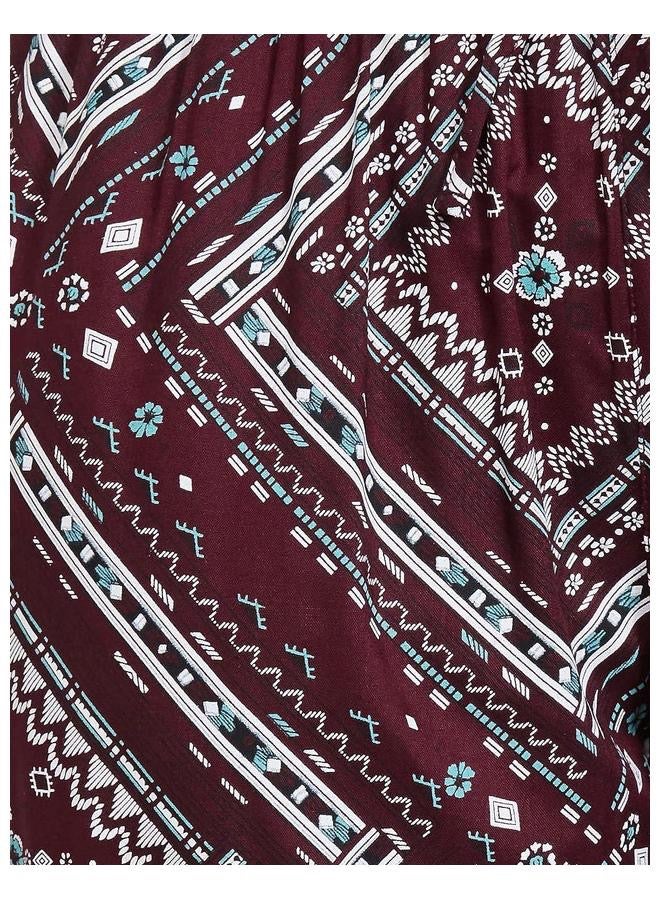 Maroon Viscose Pyjama Women Single Regular Fit Casual Pyjama