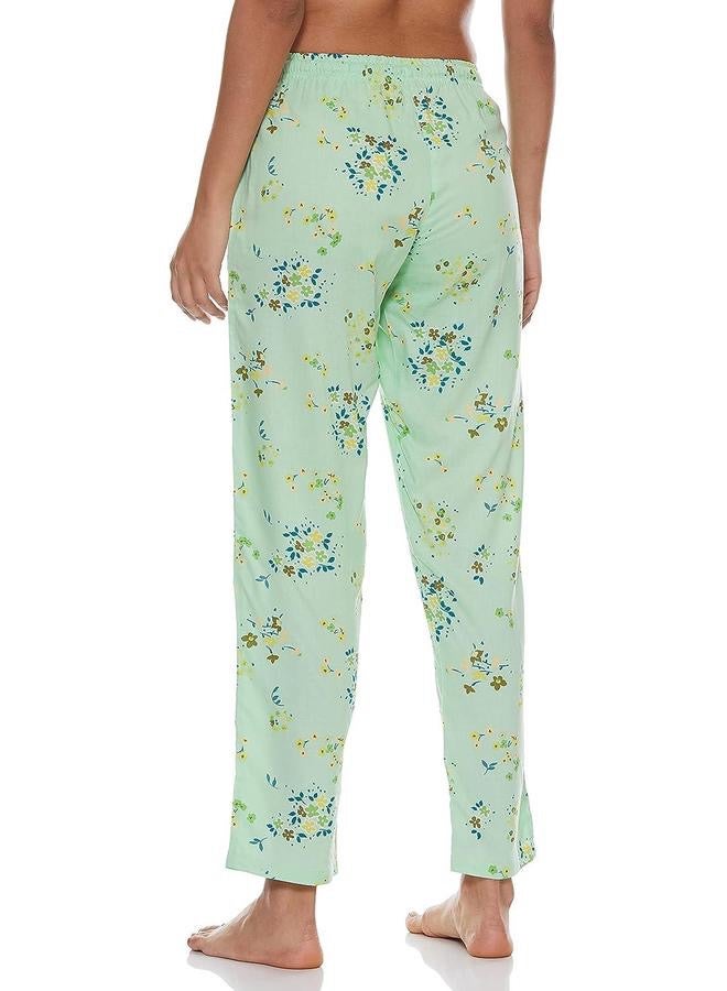 Light Green Viscose Pyjama Women Single Regular Fit Casual Pyjama