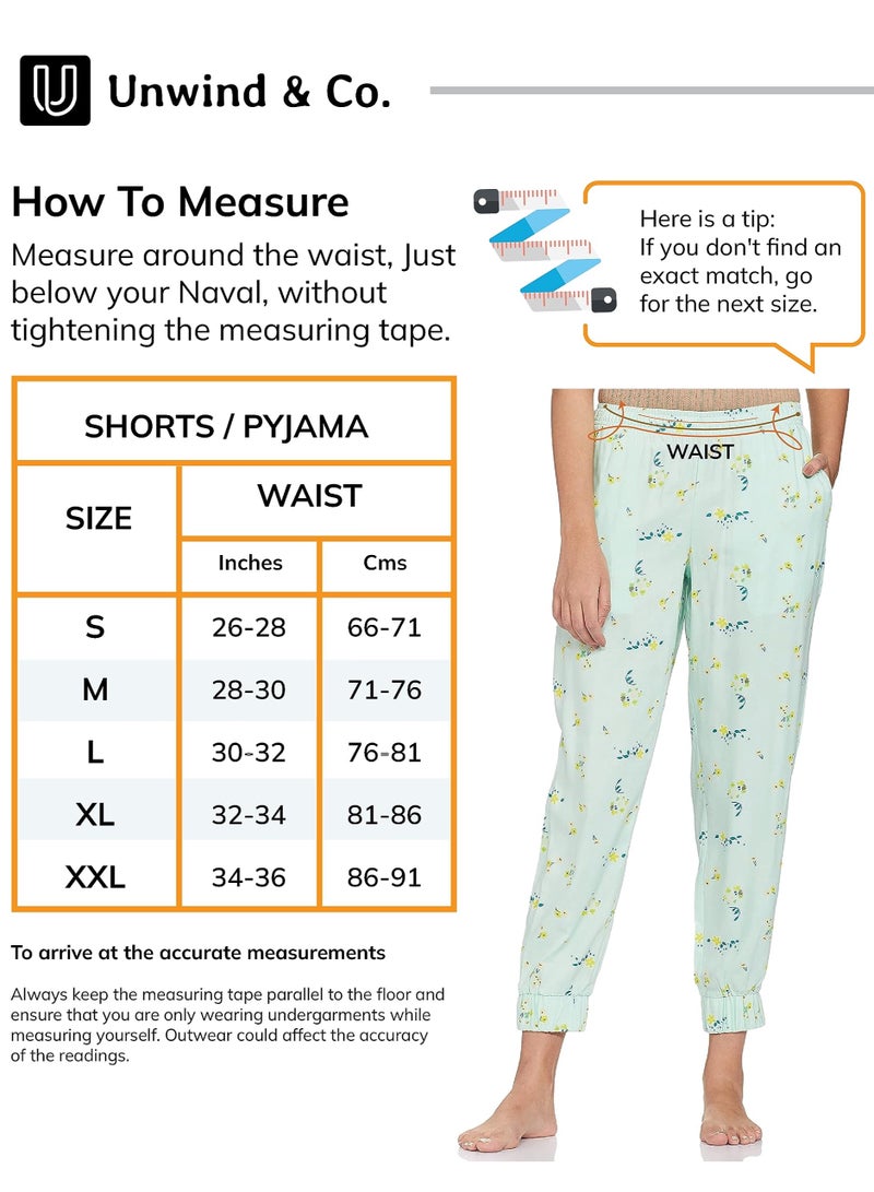 Light Green Viscose Pyjama Women Single Regular Fit Casual Pyjama