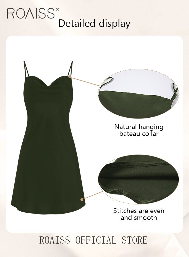 2-Piece Set of Women Pajamas with V-Neck Design Women Home Wear Set Same Color Outer Robe and Lace Element Nightgown