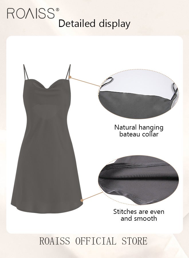 2-Piece Set of Women Pajamas with V-Neck Design Women Home Wear Set Same Color Outer Robe and Lace Element Nightgown
