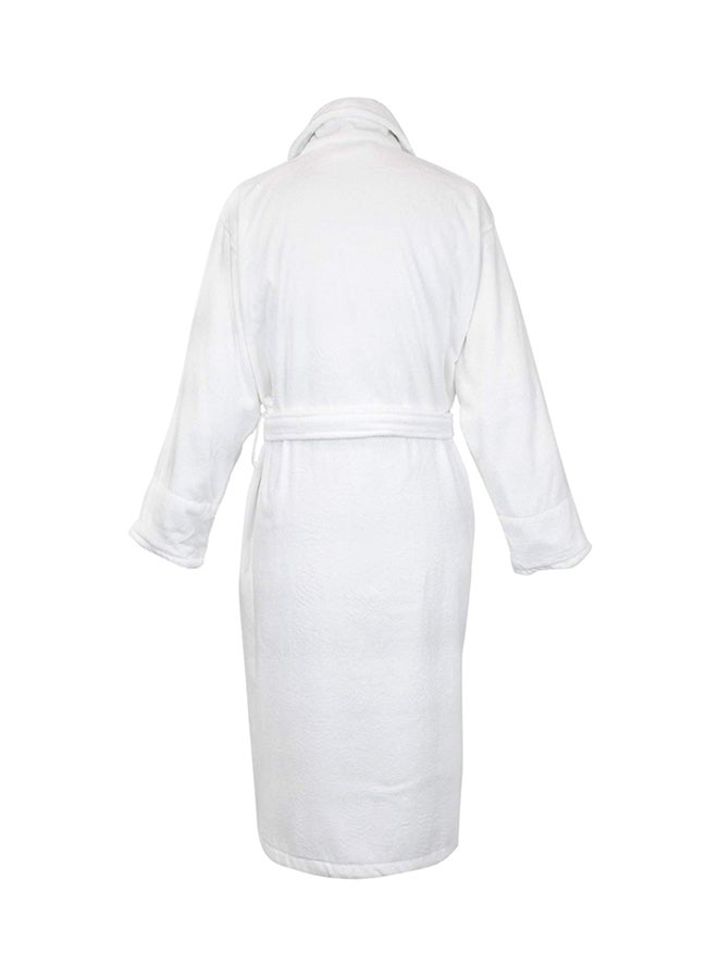 Terry Cotton Bathrobe Small/Medium White S/M