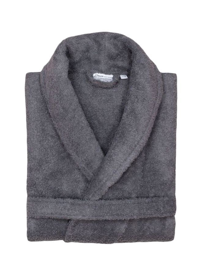 Cotton Terry Bathrobe Grey One Size