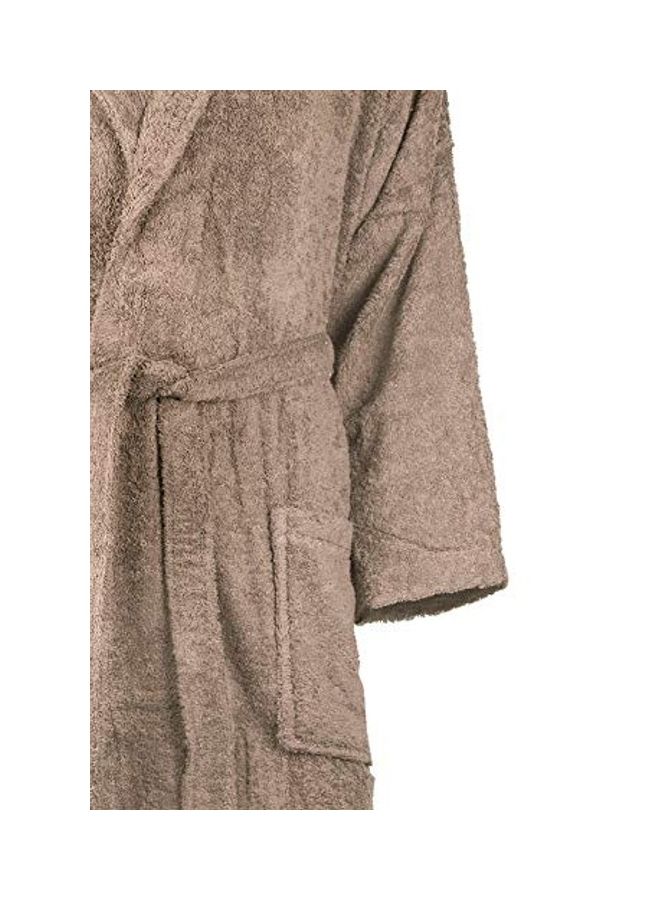 Cotton Shawl Collar Bathrobe Dark Beige XL