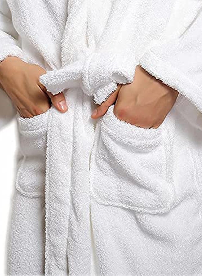 Cotton Bath Robe White Free Size