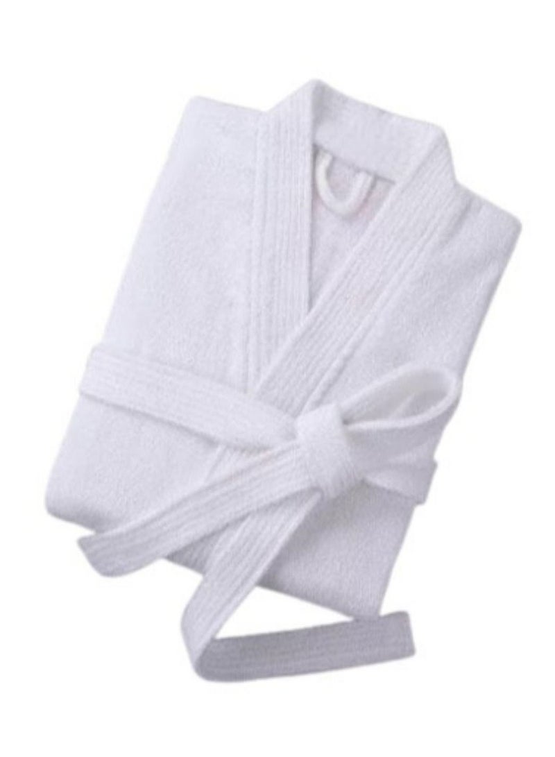 Terry Cotton Kimono Bathrobe, White