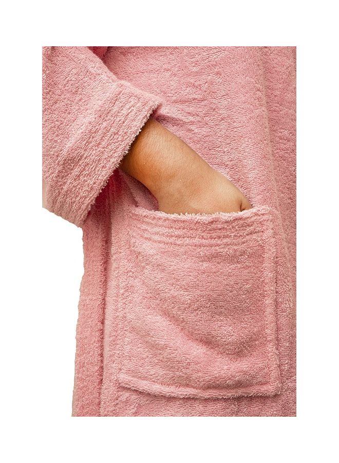 Bliss Casa - Unisex Bathrobe - 100% Cotton Super Soft Highly Absorbent Bathrobes For Women & Men- Perfect for Everyday Use Unisex Pink Adult Size