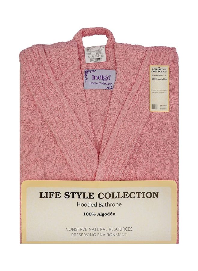 Bliss Casa - Unisex Bathrobe - 100% Cotton Super Soft Highly Absorbent Bathrobes For Women & Men- Perfect for Everyday Use Unisex Pink Adult Size