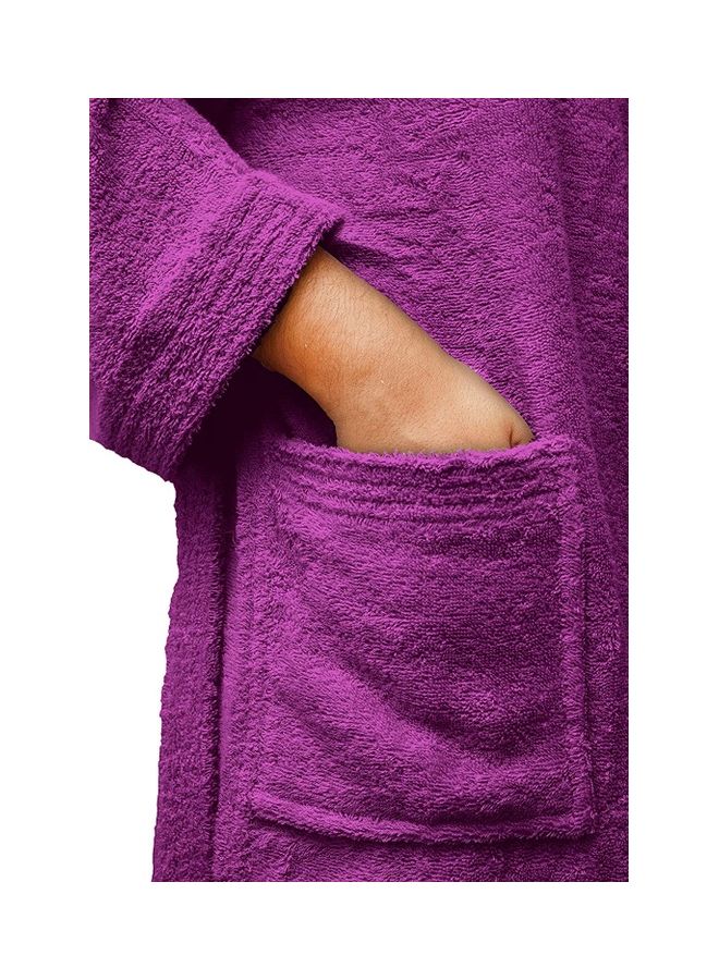 Bliss Casa - Unisex Bathrobe - 100% Cotton Super Soft Highly Absorbent Bathrobes For Women & Men- Perfect for Everyday Use Unisex Plum Adult Size