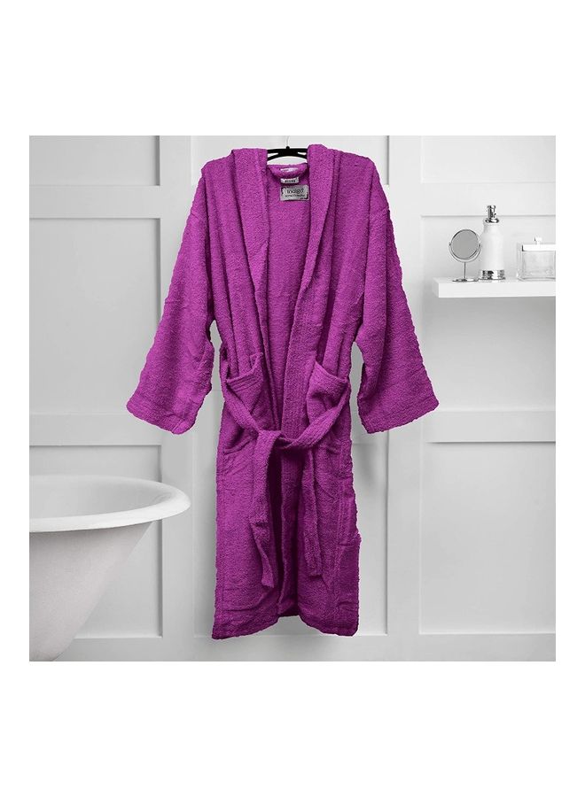 Bliss Casa - Unisex Bathrobe - 100% Cotton Super Soft Highly Absorbent Bathrobes For Women & Men- Perfect for Everyday Use Unisex Plum Adult Size