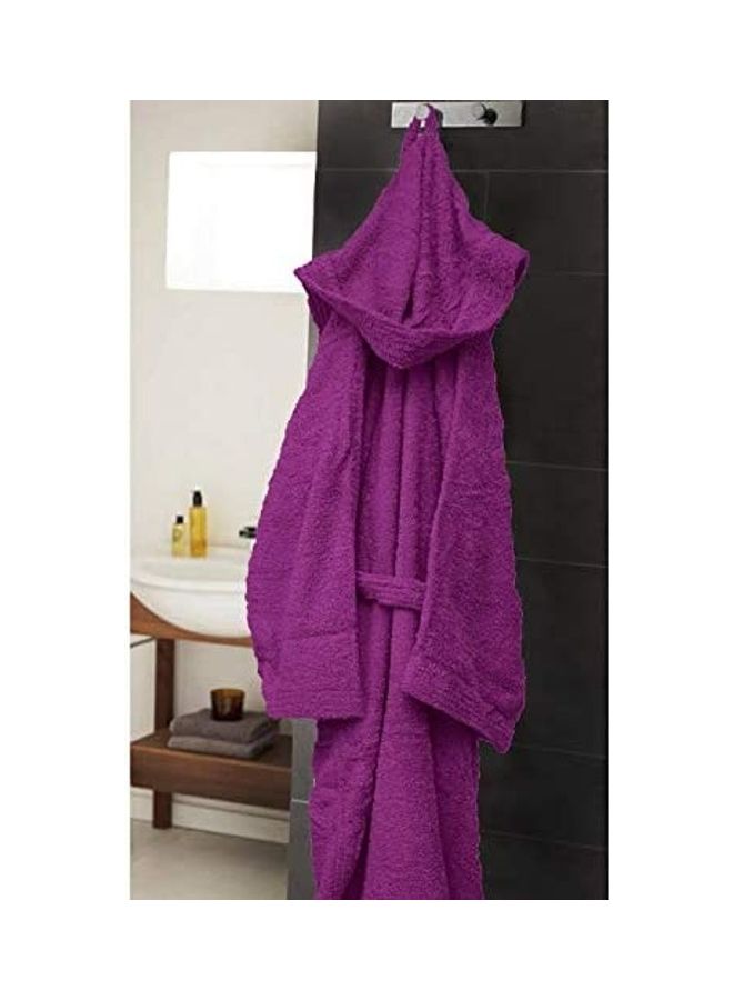 Bliss Casa - Unisex Bathrobe - 100% Cotton Super Soft Highly Absorbent Bathrobes For Women & Men- Perfect for Everyday Use Unisex Plum Adult Size