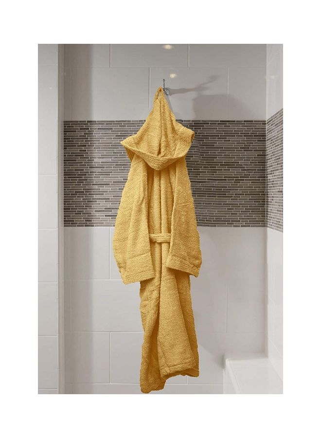 Bliss Casa Unisex Bathrobe 100% Cotton Super Soft Highly Absorbent Bathrobes For Women & Men Perfect for Everyday Use Unisex Adult Light Golden Adult Sizecm