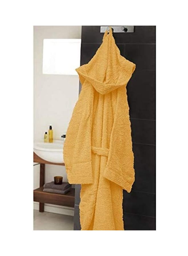 Bliss Casa Unisex Bathrobe 100% Cotton Super Soft Highly Absorbent Bathrobes For Women & Men Perfect for Everyday Use Unisex Adult Light Golden Adult Sizecm