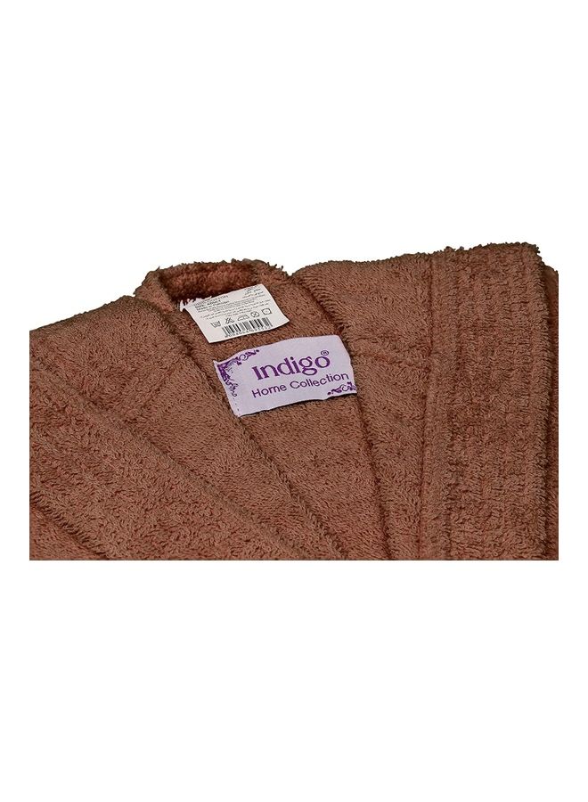 Bliss Casa - Unisex Bathrobe - 100% Cotton Super Soft Highly Absorbent Bathrobes For Women & Men- Perfect for Everyday Use Unisex Brown Adult Size