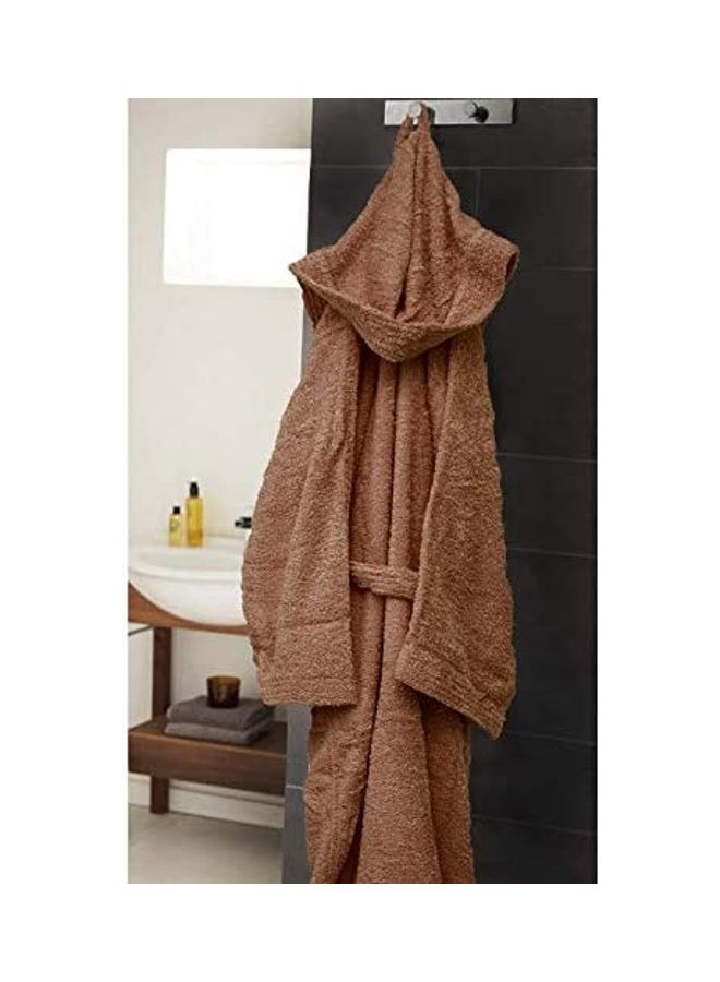 Bliss Casa - Unisex Bathrobe - 100% Cotton Super Soft Highly Absorbent Bathrobes For Women & Men- Perfect for Everyday Use Unisex Brown Adult Size