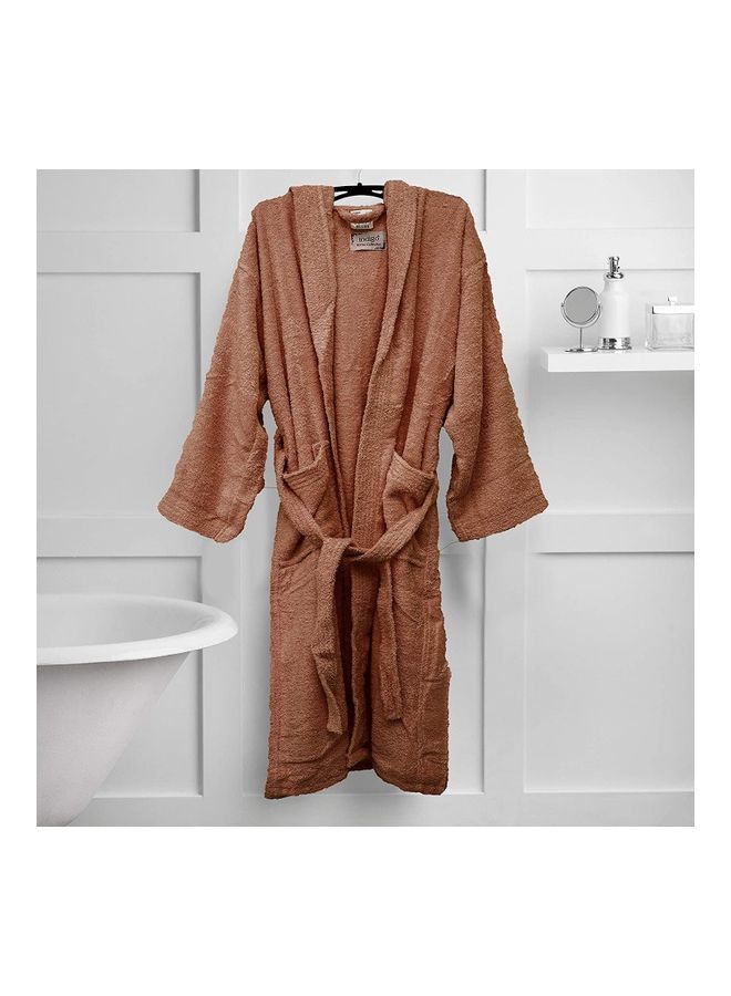 Bliss Casa - Unisex Bathrobe - 100% Cotton Super Soft Highly Absorbent Bathrobes For Women & Men- Perfect for Everyday Use Unisex Brown Adult Size