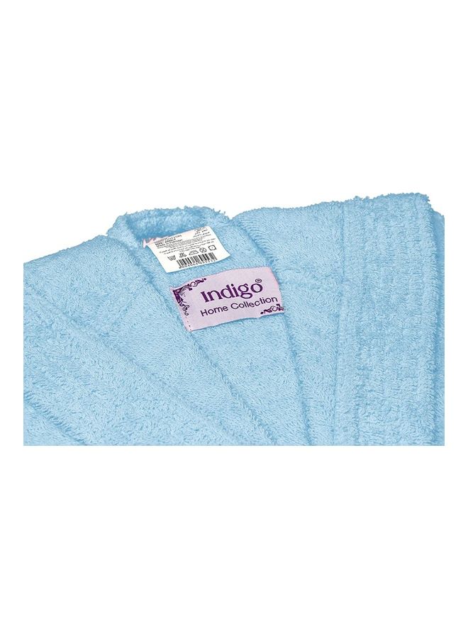 Bliss Casa Unisex Bathrobe 100% Cotton Super Soft Highly Absorbent Bathrobes For Women & Men Perfect for Everyday Use Unisex Adult Light Blue Adult Size