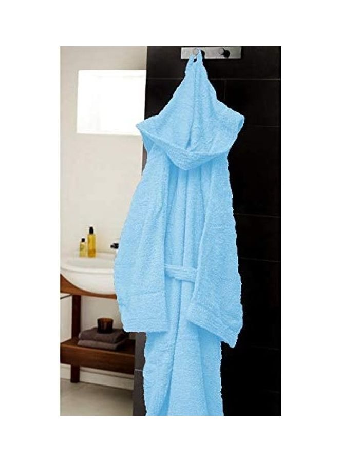 Bliss Casa Unisex Bathrobe 100% Cotton Super Soft Highly Absorbent Bathrobes For Women & Men Perfect for Everyday Use Unisex Adult Light Blue Adult Size