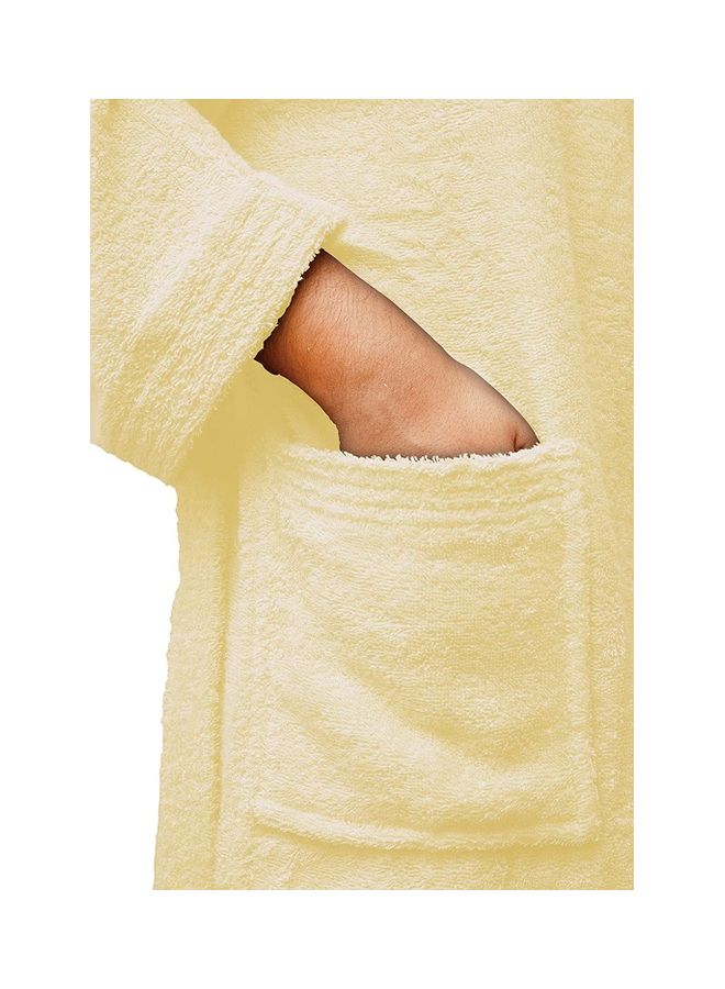 Bliss Casa - Unisex Bathrobe - 100% Cotton Super Soft Highly Absorbent Bathrobes For Women & Men- Perfect for Everyday Use Unisex Cream Adult Size