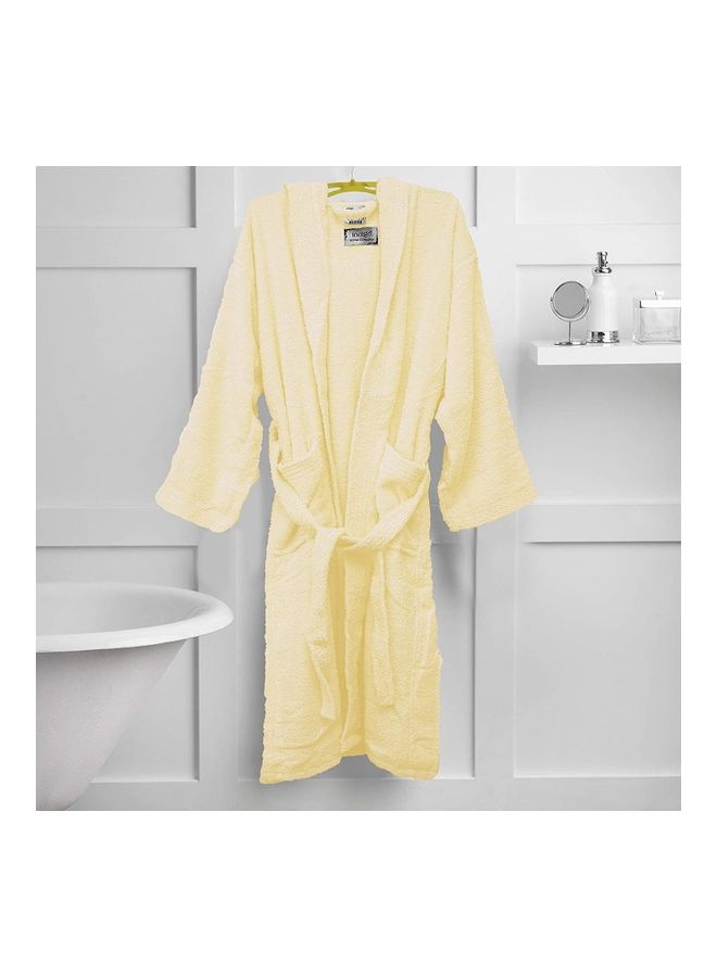 Bliss Casa - Unisex Bathrobe - 100% Cotton Super Soft Highly Absorbent Bathrobes For Women & Men- Perfect for Everyday Use Unisex Cream Adult Size