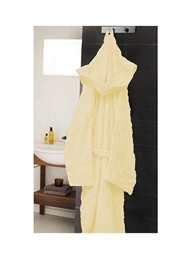 Bliss Casa - Unisex Bathrobe - 100% Cotton Super Soft Highly Absorbent Bathrobes For Women & Men- Perfect for Everyday Use Unisex Cream Adult Size