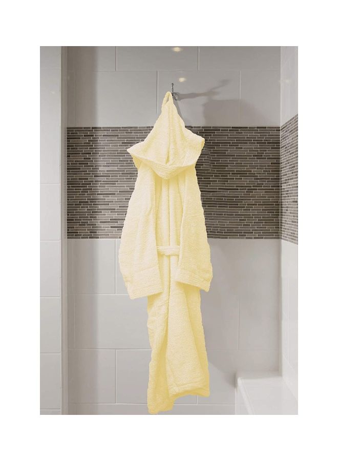 Bliss Casa - Unisex Bathrobe - 100% Cotton Super Soft Highly Absorbent Bathrobes For Women & Men- Perfect for Everyday Use Unisex Cream Adult Size