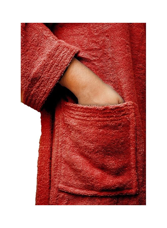 Bliss Casa - Unisex Bathrobe - 100% Cotton Super Soft Highly Absorbent Bathrobes For Women & Men- Perfect for Everyday Use Unisex Adult Red Adult Size