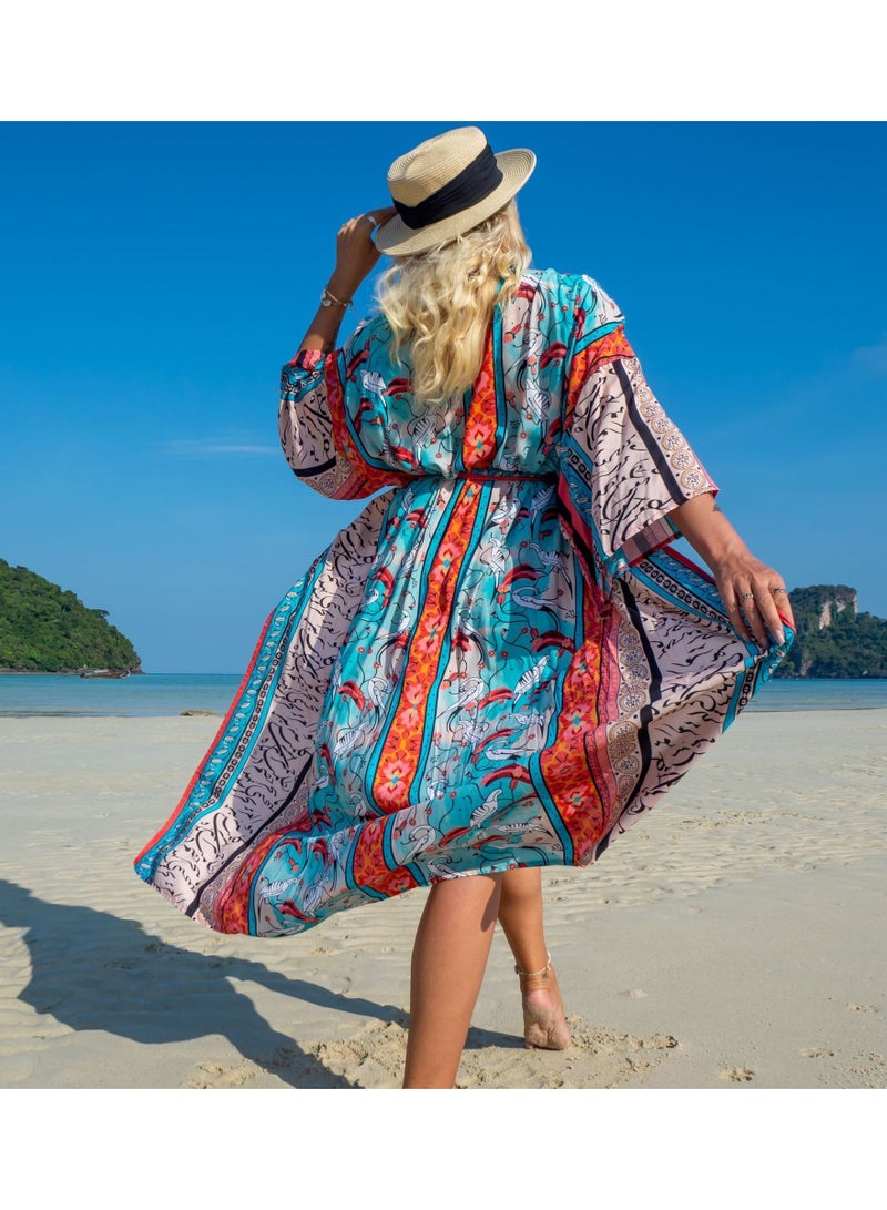 Beach Printed Robe Sunscreen Cover