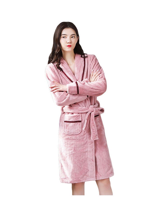 Coral Velvet Night Robe Pink