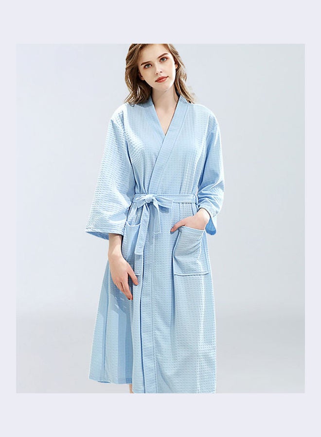 Pocket Detail Night Robe Blue